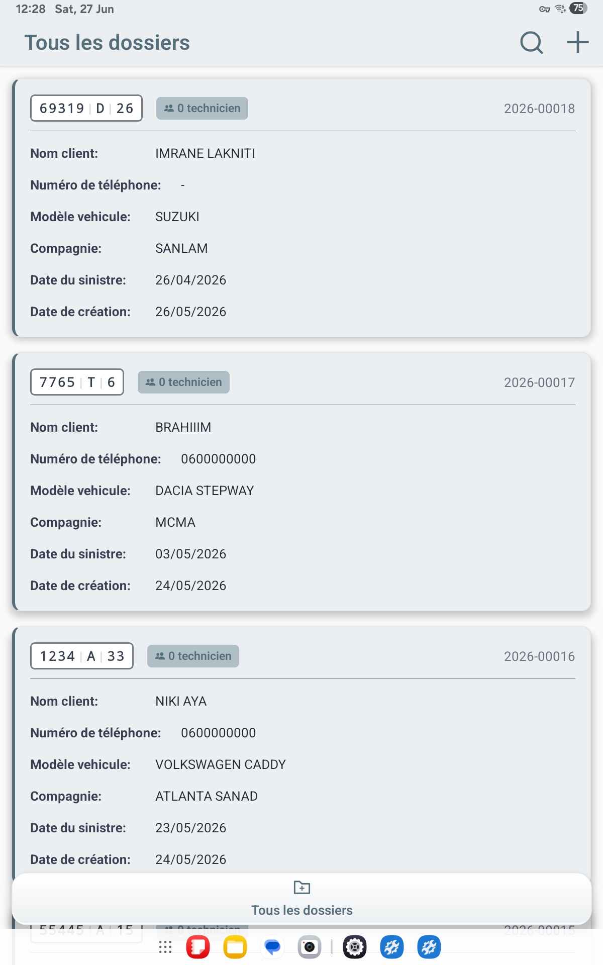Dossier sur mobile